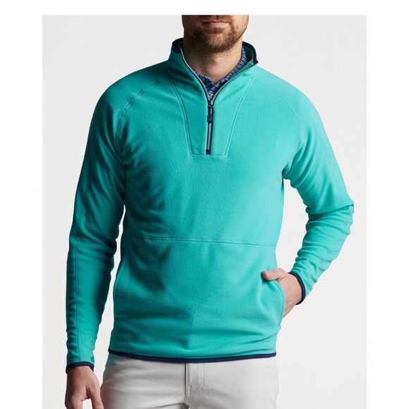 EUC Men's Peter Millar Lily Pad Thermal Flow Micro Fleece Half Zip Size LARGE